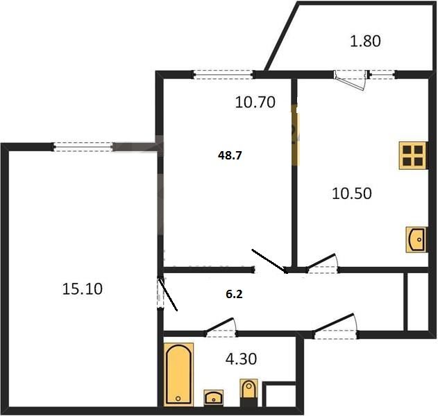 Продажа 2-комнатной новостройки, Владимир, Северная ул,  2А