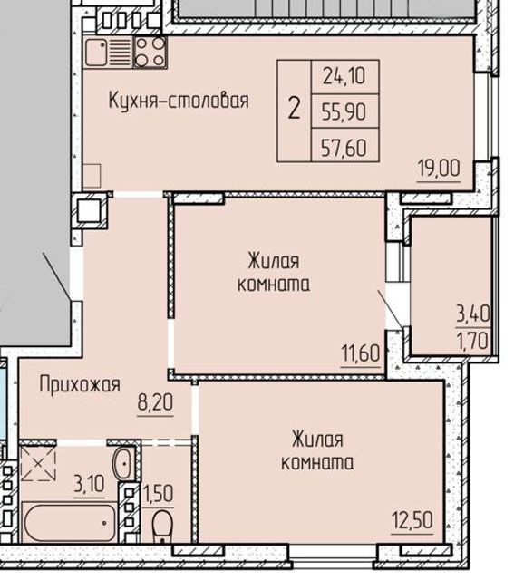 Продажа 2-комнатной квартиры, Батайск, Фермерская ул