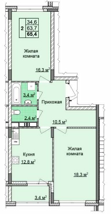 Продажа 2-комнатной новостройки, Нижний Новгород, Академика Сахарова ул Продажа 2-комнатной новостройки, Нижний Новгород, Академика Сахарова ул
