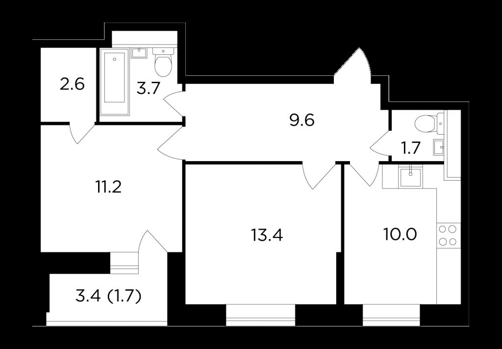 Продажа 2-комнатной квартиры, Пушкино, Просвещения ул,  12к2