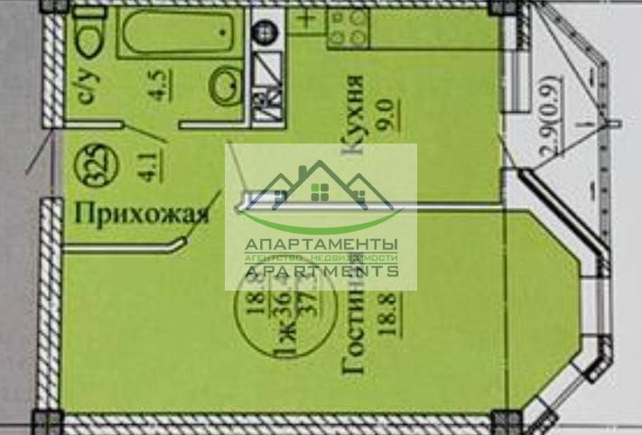 Продажа 1-комнатной квартиры, Пятигорск, Адмиральского ул,  1А