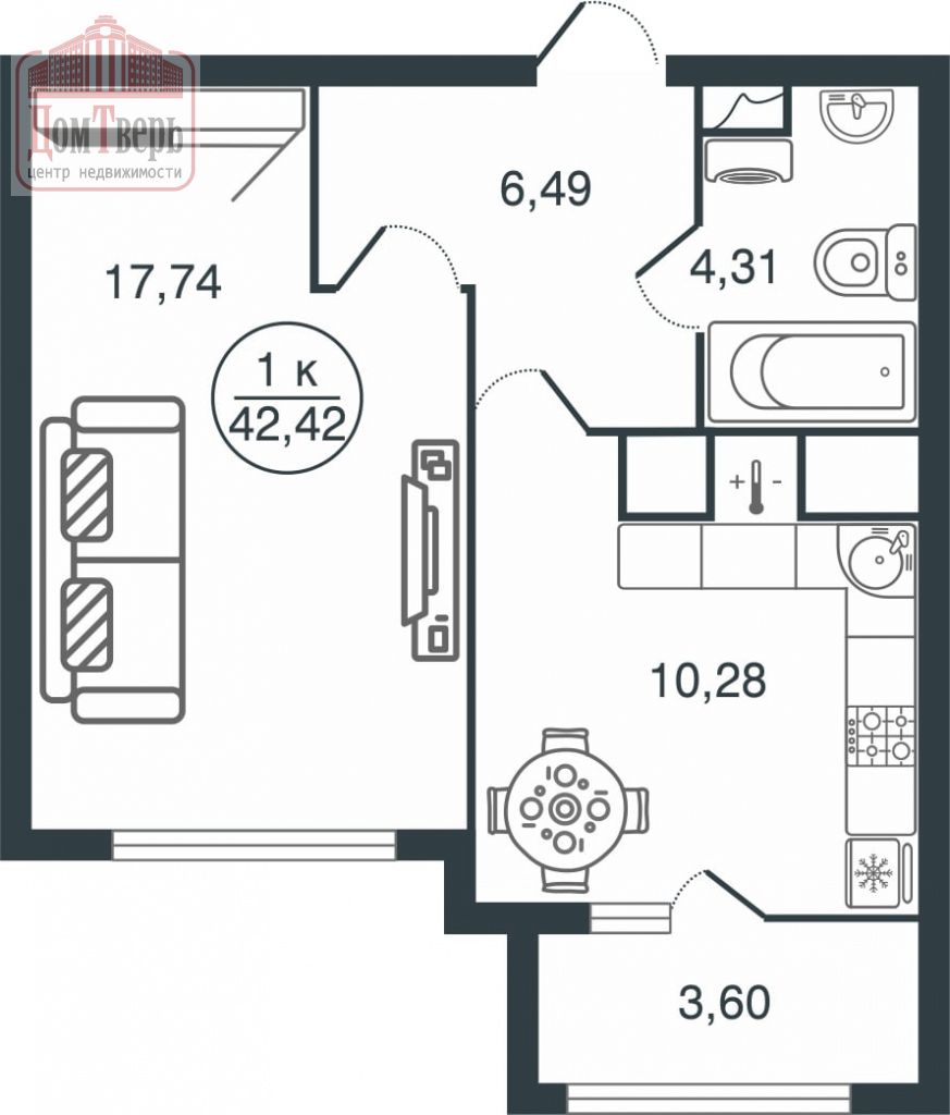 Продажа 1-комнатной новостройки, Тверь, Псковская ул,  7