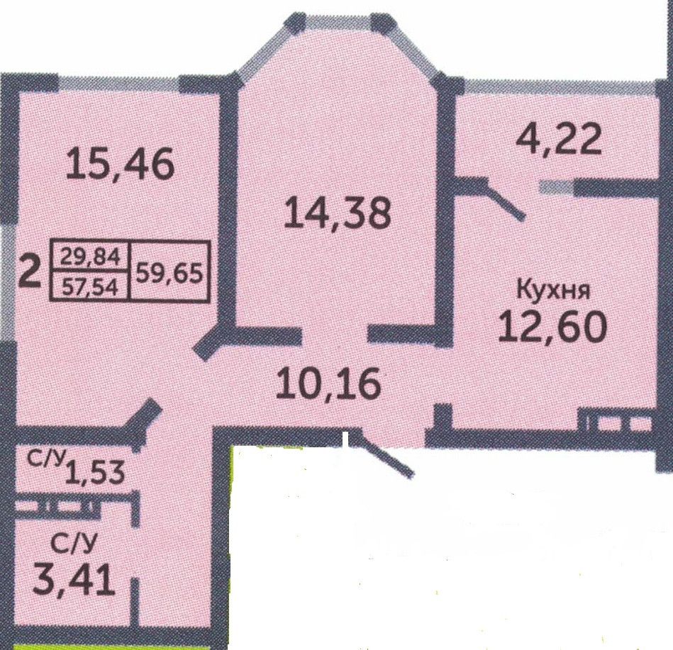 Продажа 2-комнатной новостройки, Оренбург, Микрорайон ул,  3