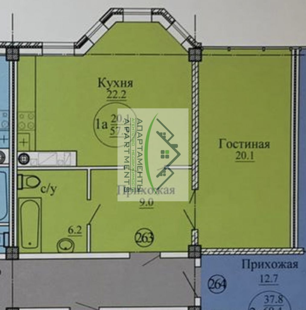 Продажа 1-комнатной квартиры, Пятигорск, Адмиральского ул,  1а