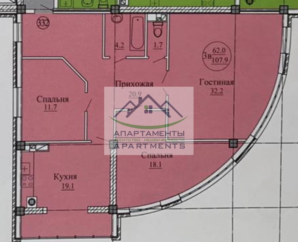 Продажа 3-комнатной квартиры, Пятигорск, Адмиральского ул,  1а