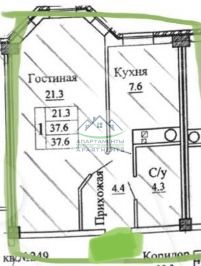 Продажа 1-комнатной квартиры, Пятигорск, Адмиральского ул,  1а 