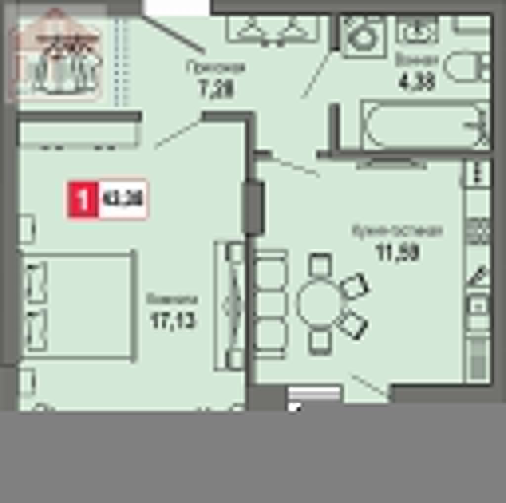 Продажа 1-комнатной новостройки, Тверь, Складская ул