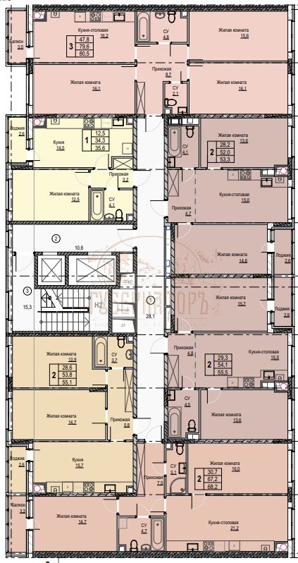 Продажа 2-комнатной новостройки, Тверь, Сергея Лоскутова ул,  2