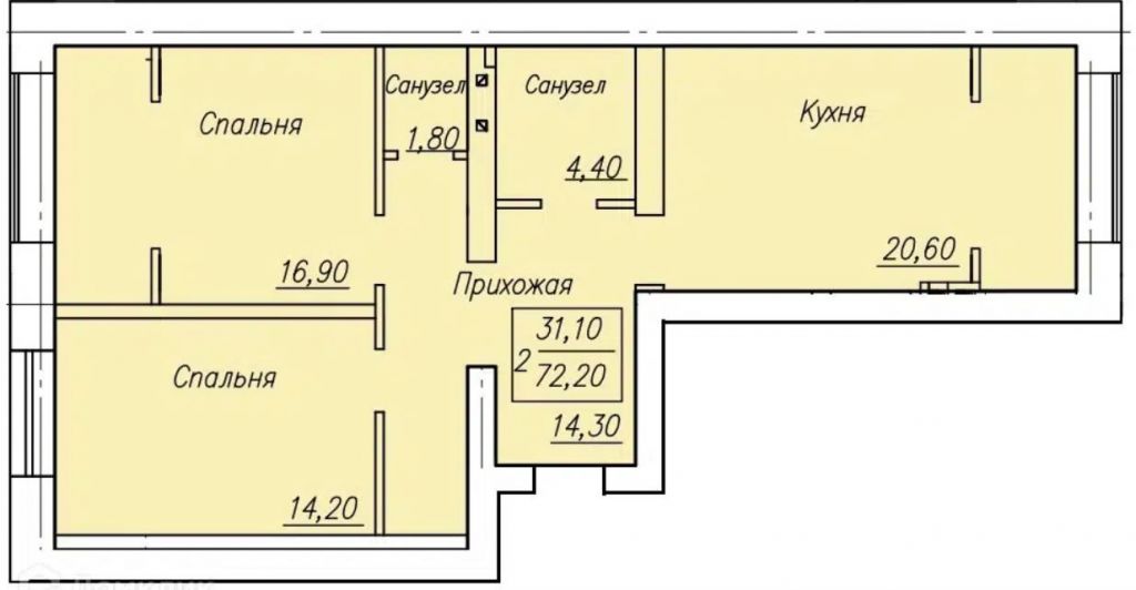 Продажа 2-комнатной новостройки, Оренбург, Ростошинская ул,  1