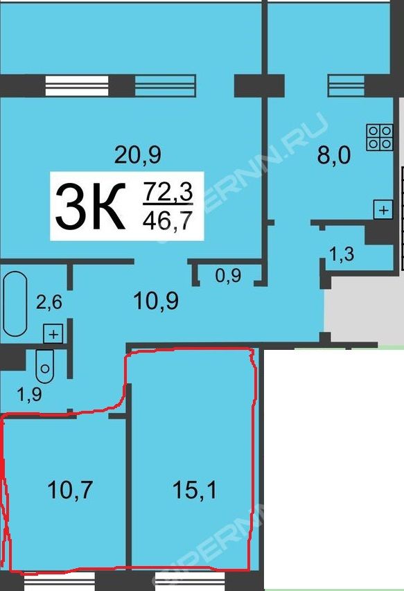 Продажа комнаты, 20м <sup>2</sup>, Нижний Новгород, Керченская ул,  26