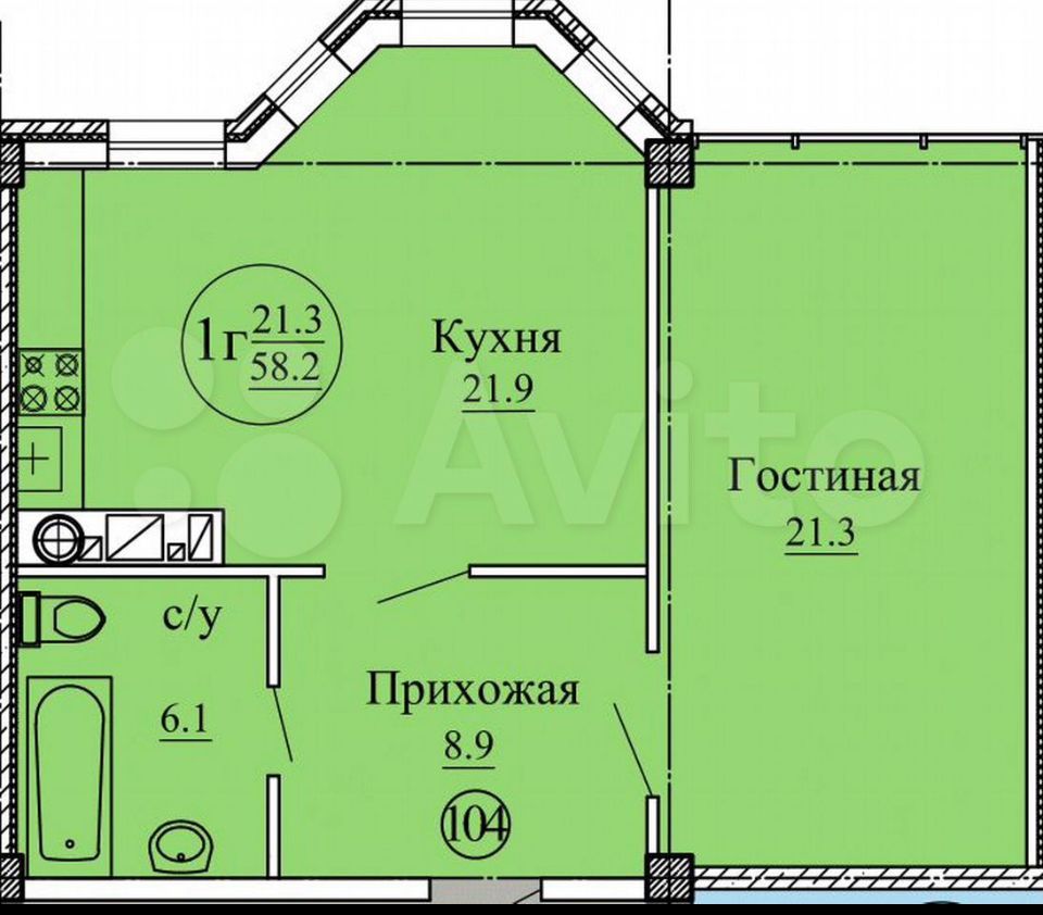 Продажа 1-комнатной квартиры, Пятигорск, Адмиральского ул,  1а