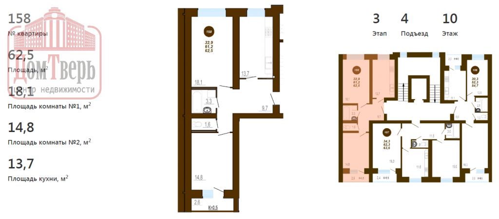 Продажа 2-комнатной новостройки, Тверь, Вагонников 1-й пер,  6