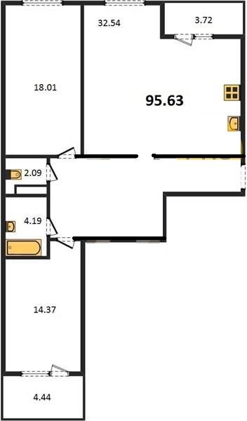 Продажа 2-комнатной новостройки, Владимир, Строителей пр-кт,  4