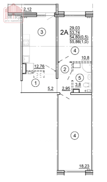 Продажа 2-комнатной новостройки, Тверь, Новочеркасская ул,  51