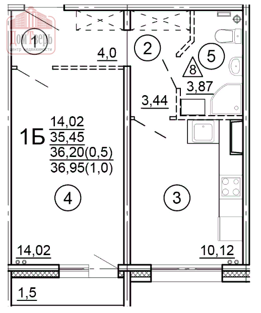 Продажа 1-комнатной новостройки, Тверь, Новочеркасская ул,  51