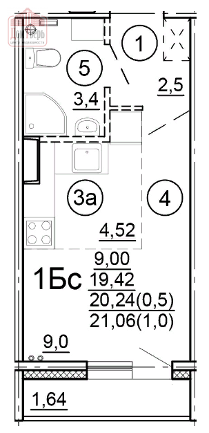 Продажа 1-комнатной новостройки, Тверь, Новочеркасская ул,  51