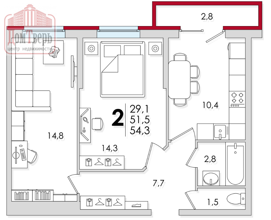 Продажа 2-комнатной новостройки, Тверь, Лемешева ул
