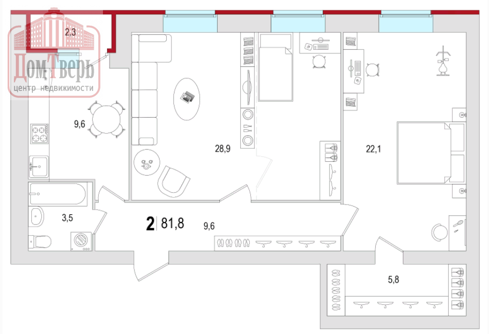 Продажа 2-комнатной новостройки, Тверь, Фрунзе ул