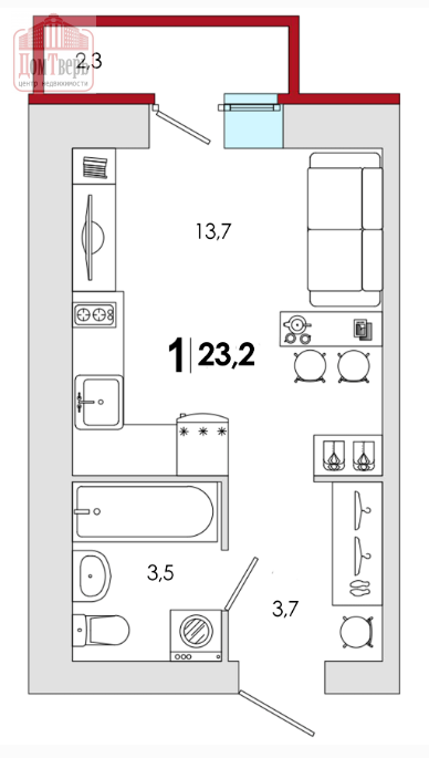 Продажа 1-комнатной новостройки, Тверь, Фрунзе ул