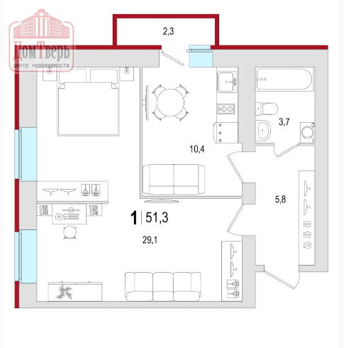 Продажа 1-комнатной новостройки, Тверь, Фрунзе ул
