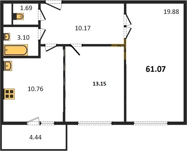 Продажа 2-комнатной квартиры, Владимир, Всесвятская ул,  3
