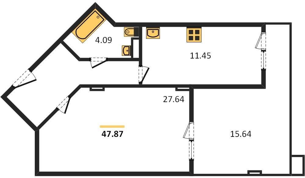 Продажа 1-комнатной новостройки, Владимир, Горького ул,  87