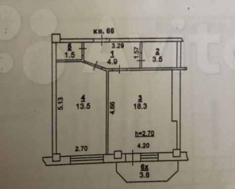 Продажа 1-комнатной квартиры, Батайск, Коммунистическая ул