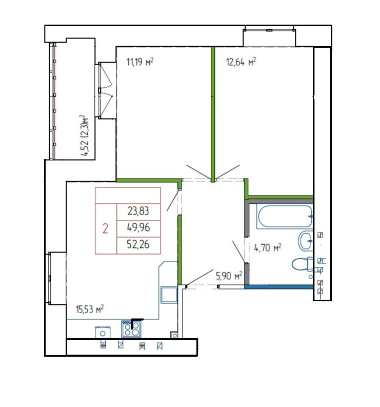 Продажа 2-комнатной квартиры, Кострома, Депутатская ул,  78