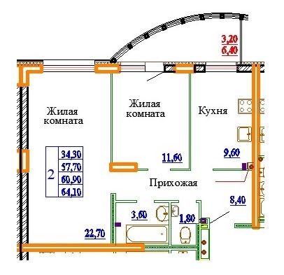 Продажа 2-комнатной новостройки, Иваново, Революционная ул,  4