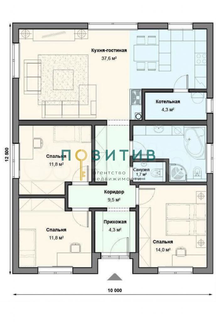 Продажа дома, 106м <sup>2</sup>, 6 сот., Иноземцево