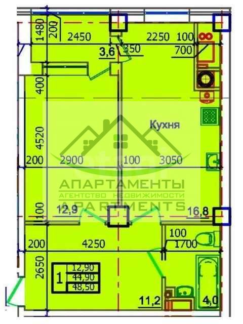 Продажа 1-комнатной новостройки, Пятигорск, Украинская ул,  39