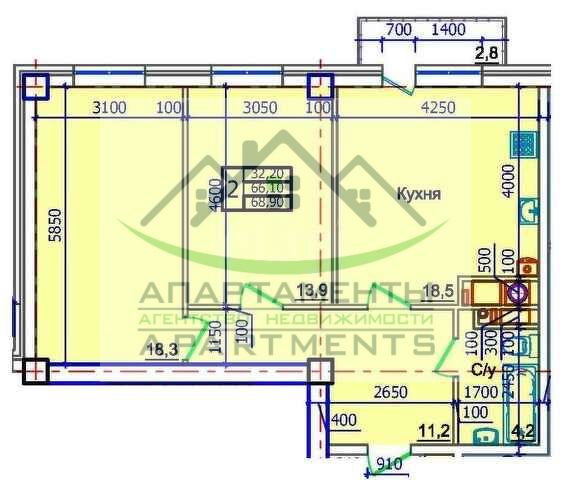 Продажа 2-комнатной новостройки, Пятигорск, Украинская ул,  39