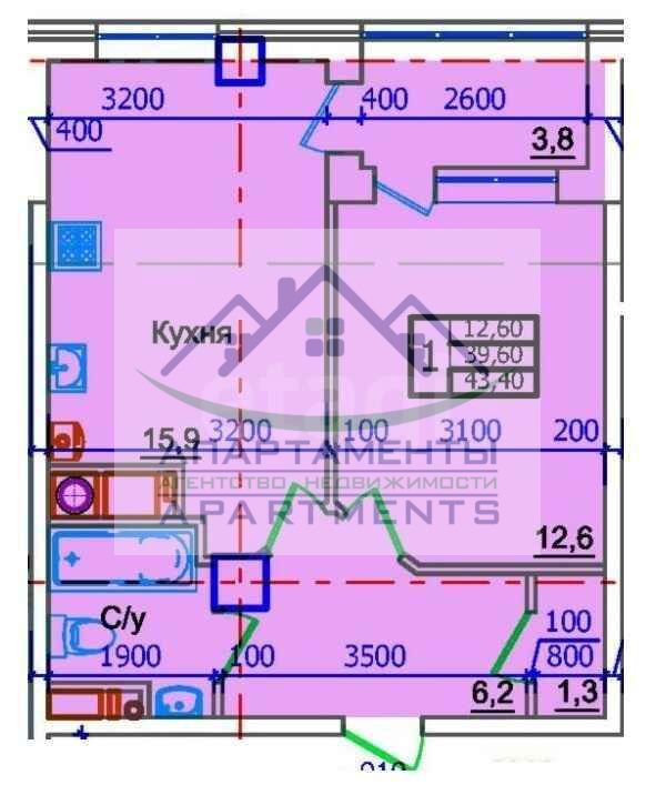 Продажа 3-комнатной новостройки, Пятигорск, Украинская ул,  39