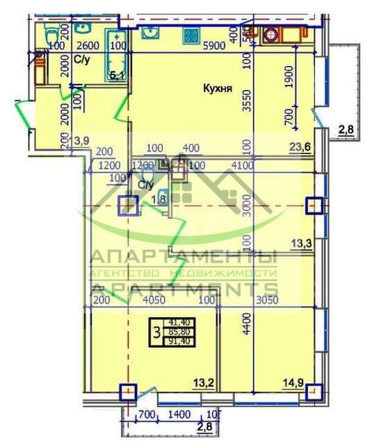 Продажа 3-комнатной новостройки, Пятигорск, Украинская ул,  39