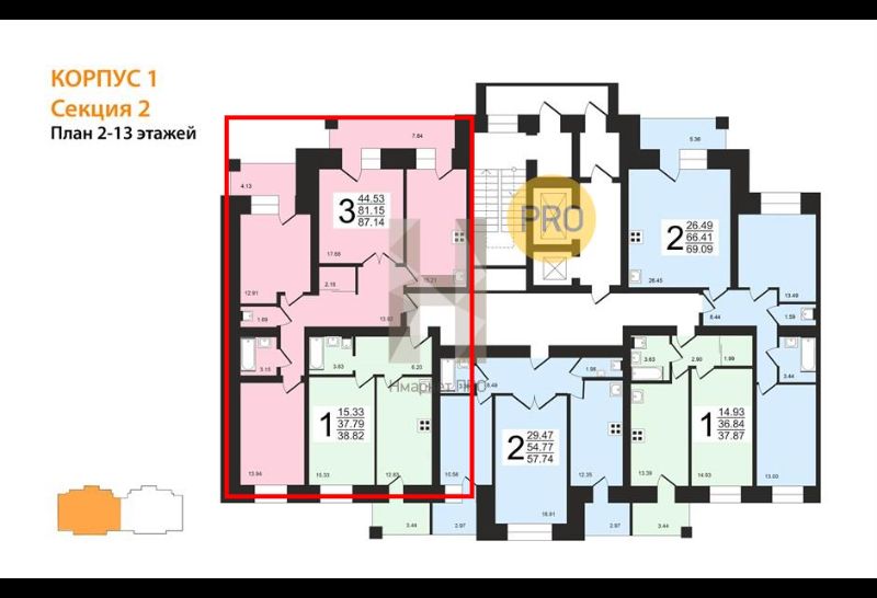 Продажа 3-комнатной новостройки, Владимир, Лакина ул,  2г