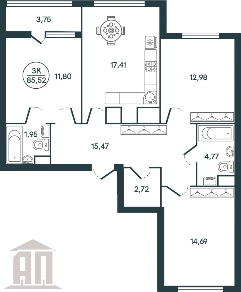 Продажа 3-комнатной новостройки, Тверь, Левитана ул,  72