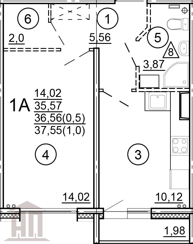 Продажа 1-комнатной квартиры, Тверь, Новочеркасская ул,  49