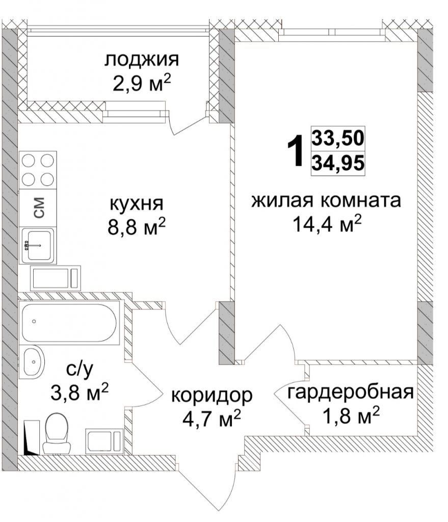 Продажа 1-комнатной новостройки, Нижний Новгород, Коломенская ул