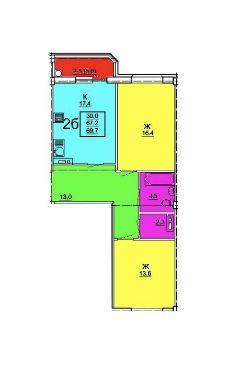 Продажа 1-комнатной новостройки, Пятигорск, Пальмиро Тольятти ул,  45