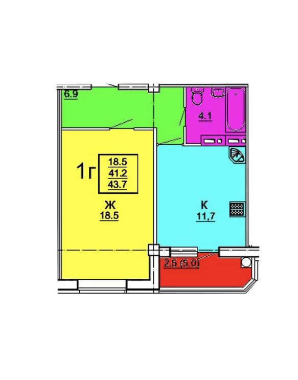 Продажа 1-комнатной новостройки, Пятигорск, Пальмиро Тольятти ул,  45