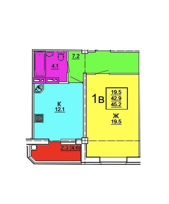 Продажа 1-комнатной новостройки, Пятигорск, Пальмиро Тольятти ул,  45