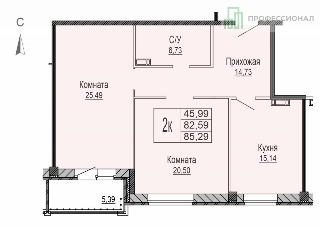 Продажа 2-комнатной квартиры, Ярославль, Которосльная наб,  57