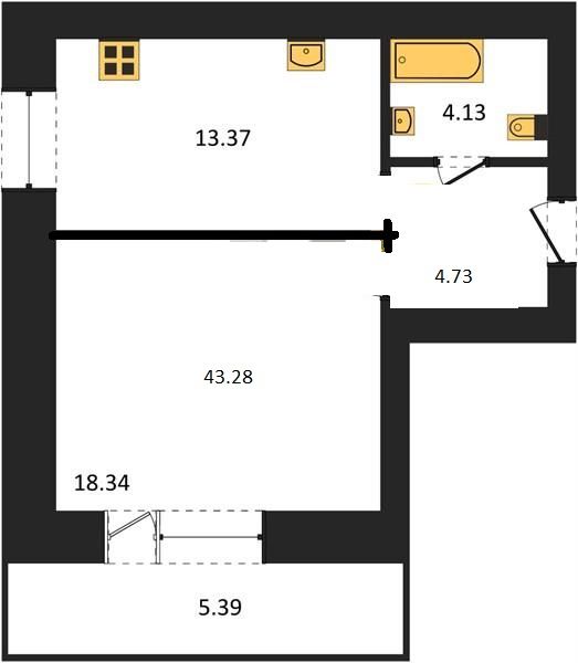 Продажа 1-комнатной новостройки, Владимир, Родионовка ул,  19