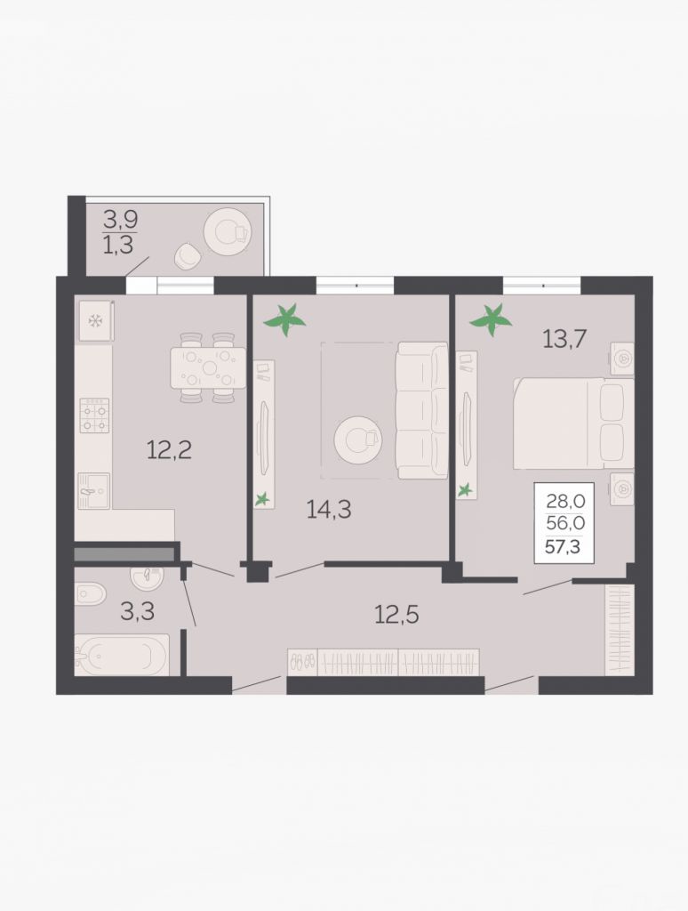 Продажа 2-комнатной квартиры, Пятигорск, Егоршина ул,  45