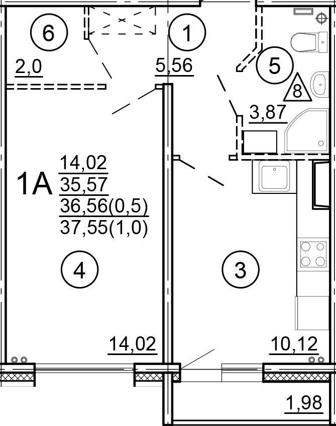 Продажа 1-комнатной квартиры, Тверь, Новочеркасская ул,  48