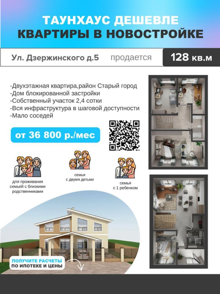 Продажа дома, 128м <sup>2</sup>, 3 сот., Димитровград, Дзержинского ул,  5