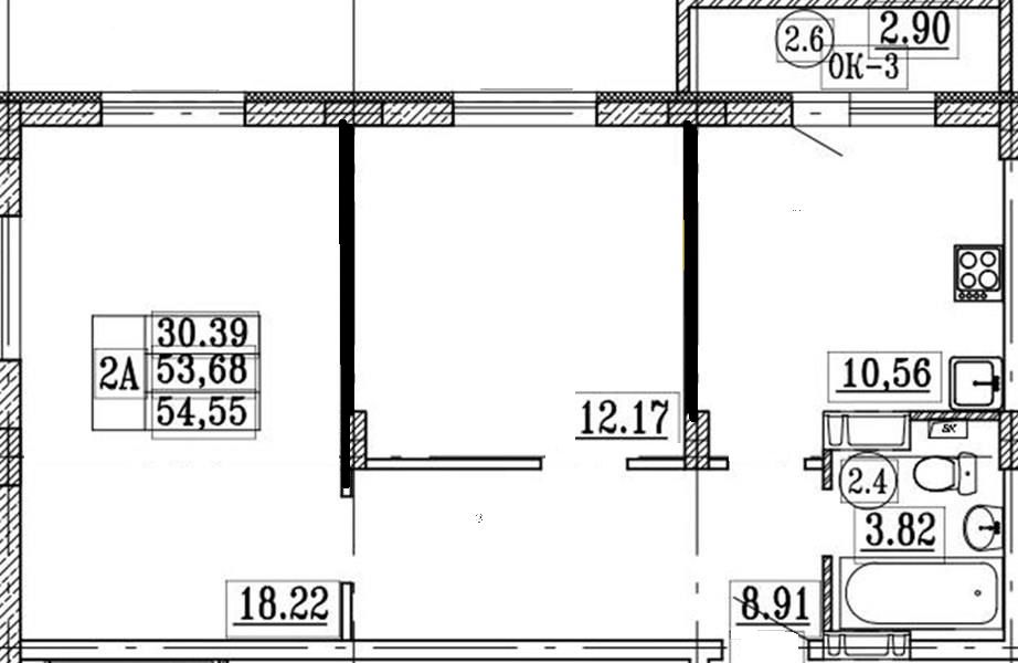 Продажа 2-комнатной новостройки, Владимир, Родионовка ул,  18