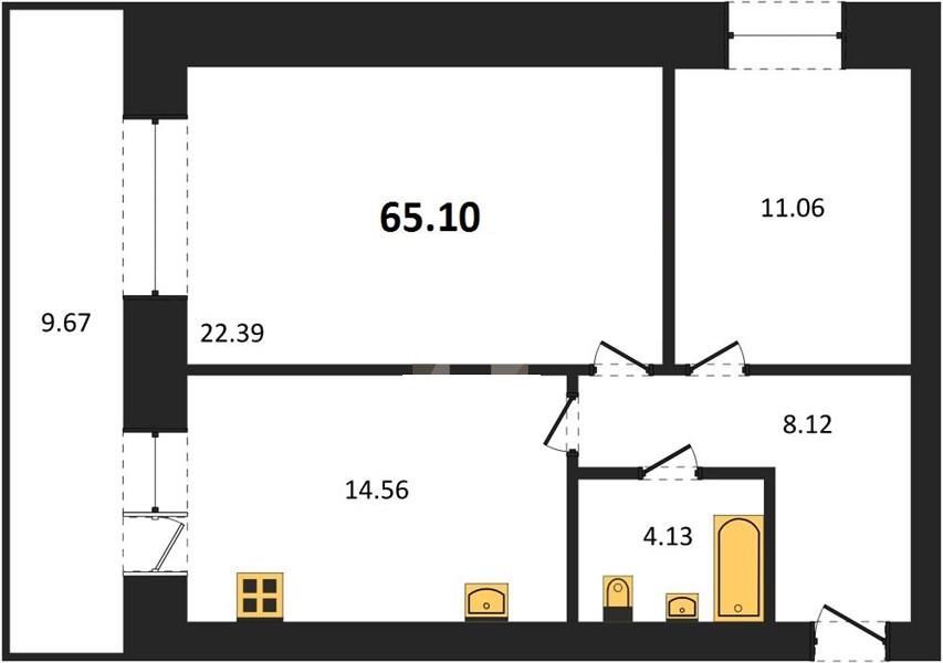 Продажа 2-комнатной новостройки, Владимир, Родионовка ул,  19