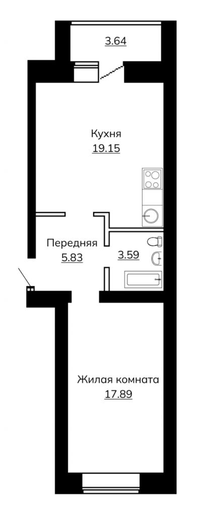 Продажа 1-комнатной квартиры, Тверь, Гусева б-р,  68