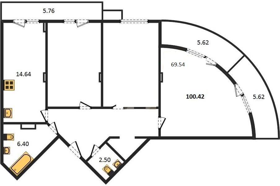 Продажа 3-комнатной новостройки, Владимир, Горького ул,  87